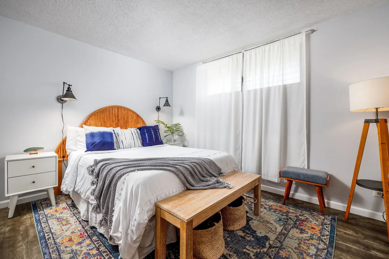 Finished guest-ready primary bedroom in a short-term rental